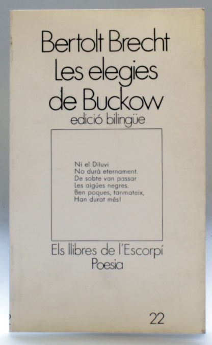 Las elegías de Buckow y otros poemas (L'Escorpí. poesía)