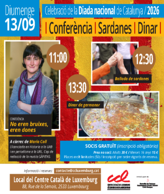 Dinar celebració Diada nacional de Catalunya 2026 - Diumenge 13/09/2026